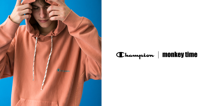 monkey time × Champion 2019 S/S フーディとモックネックタイプの2型「SWEAT collection」が2月中旬発売 (モンキータイム チャンピオン)