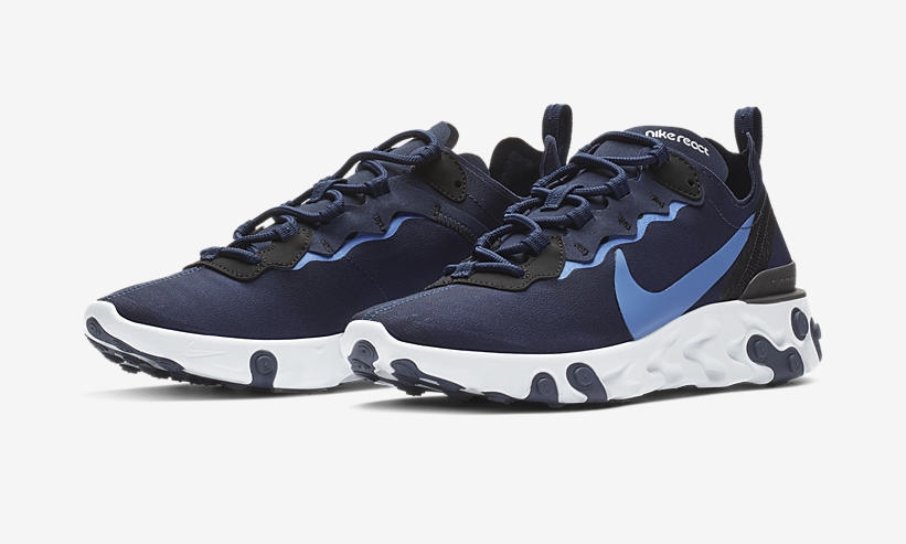 【オフィシャルイメージ】NIKE REACT ELEMENT 55 "UNC" “Navy/White” (ナイキ リアクト エレメント 55 "UNC" “ライトオレウッド/ブラック”) [BQ6166-400]