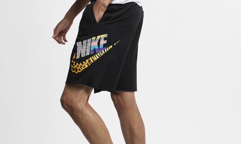 NIKE ロゴにレオパードなどのパターンがマスクされたNIKE AMD MENS SHORTS (ナイキ AMD メンズ ショーツ) [CI3011-010]