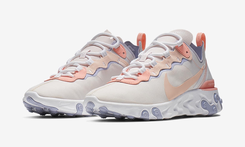 【オフィシャルイメージ】NIKE WMNS REACT ELEMENT 55 “Pale Pink/Washed Coral” (ナイキ ウィメンズ リアクト エレメント 55 “ペールピンク/ウォッシュドコーラル”) [BQ2728-601]