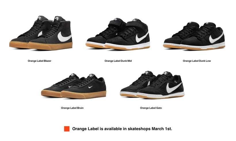 nike sb orange label black