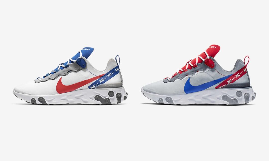 【オフィシャルイメージ】3月発売！NIKE REACT ELEMENT 55 “Grey/Habanero Red” “White/Game Royal” (ナイキ リアクト エレメント 55) [CD7340-001,100]