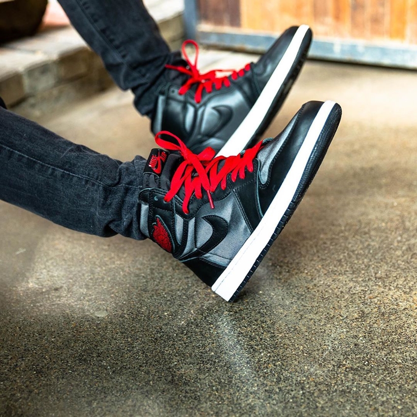 air jordan 1 black gym red metallic silver