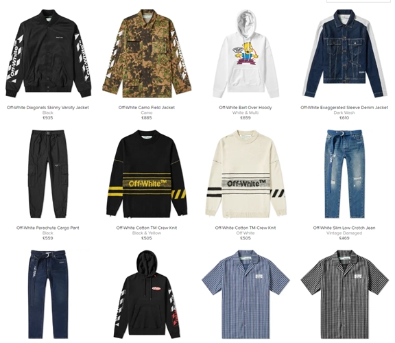 END CLOTHINGにてOFF-WHITE C/O VIRGIL ABLOH 2019 S/Sが一斉リリース (オフホワイト)