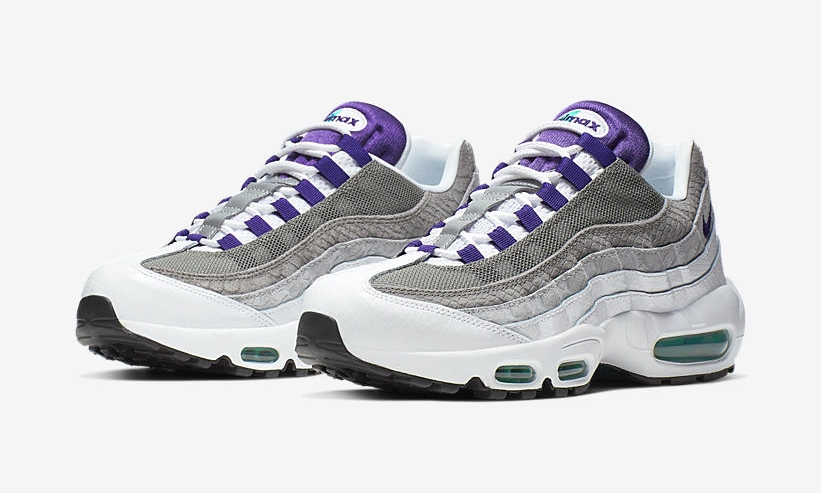 ナイキ エア マックス 95 LV8 “ホワイト/コートパープル/エメラルドグリーン” (NIKE AIR MAX 95 LV8 “White/Court Purple/Emerald Green”) [AO2450-101]