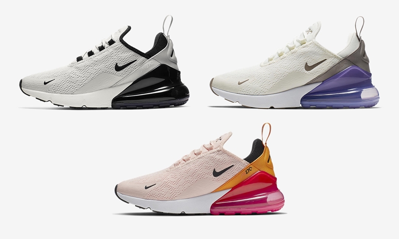 【オフィシャルイメージ】4月発売！ナイキ ウィメンズ エア マックス 270 3カラー (NIKE WMNS AIR MAX 270) [AH6789-012,107,603]