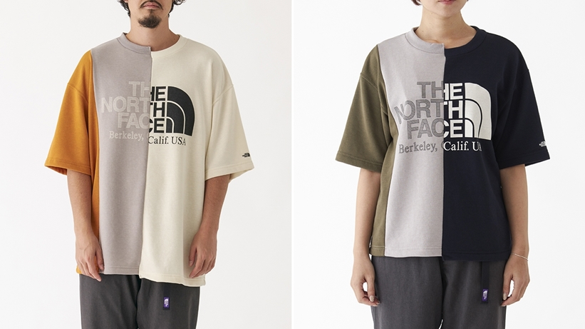 the north face purple label asymmetry logo tee