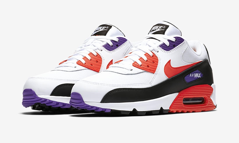 ナイキ エア マックス 90 エッセンシャル “ホワイト/レッドオービット/サイキックパープル” (NIKE AIR MAX 90 ESSENTIAL “White/Red Orbit/Psychic Purple”) [AJ1285-106]