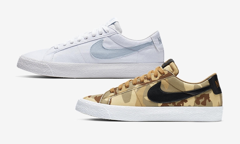 【オフィシャルイメージ】ナイキ SB ブレーザー ロー キャンバス “ホワイト/デザートカモ” (NIKE SB BLAZER LOW CANVAS "White/Desert Camo”) [889053-100,200]