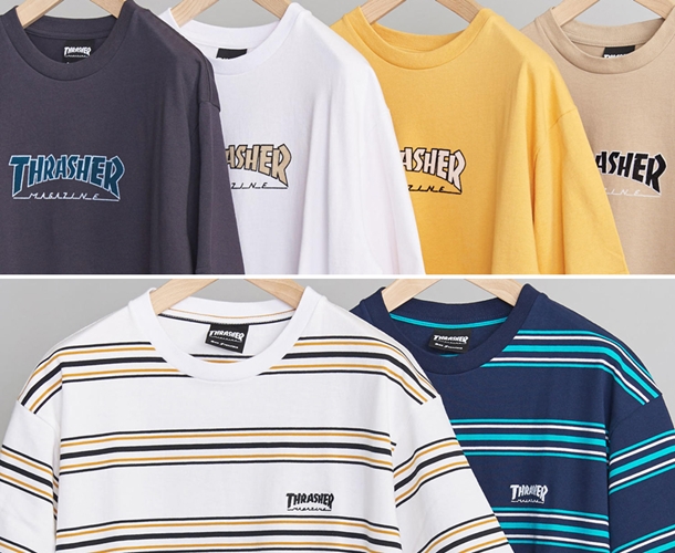 BEAUTY&YOUTH × THRASHER 別注！ボーダーTEE/フロッキープリントTEEが3月上旬発売 (ビューティアンドユース スラッシャー)