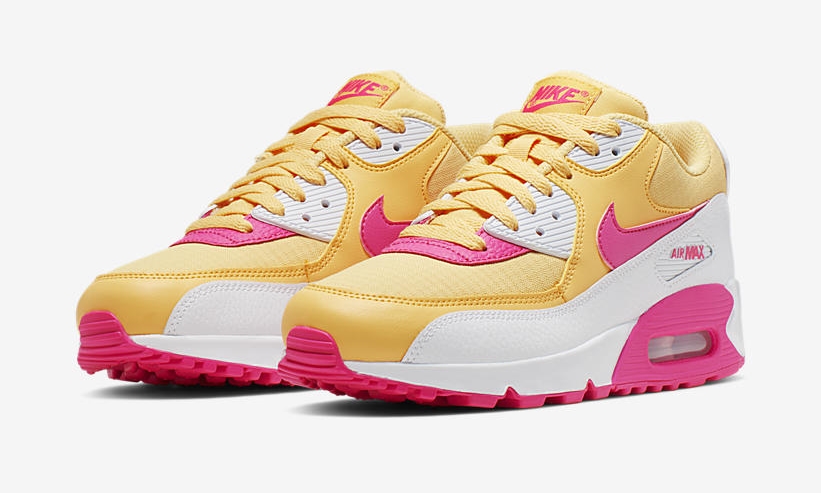 【オフィシャルイメージ】ナイキ ウィメンズ エア マックス 90 “トパーズゴールド/ホワイト/レーザーフーシャ” (NIKE WMNS AIR MAX 90 “Topaz Gold/White/Laser Fuchsia”) [325213-702]