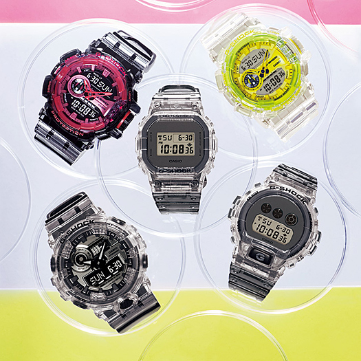 スケルトンと金属感やビビッドカラーを取り入れたNewカラーモデル「G-SHOCK Clear Skeleton」が4月発売 (ジーショック Gショック)