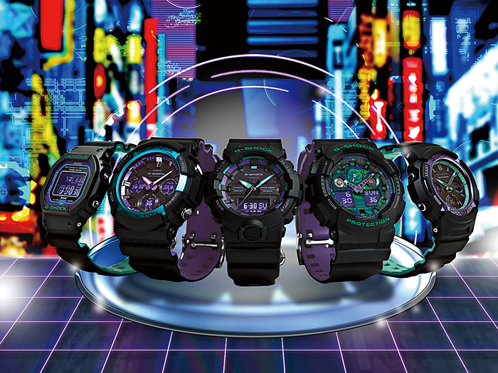 G-SHOCKからネオンのようなパープルを取り入れたNewカラーモデル 5型が4月発売 (ジーショック Gショック)