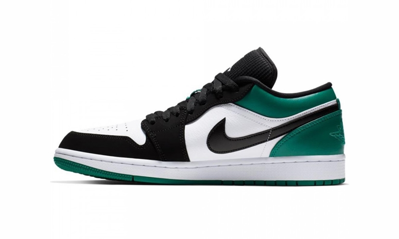 AIR JORDAN1 LOW WHITE BLACK MYSTIC GREEN