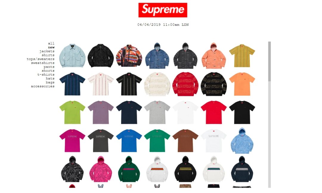 4/6発売！SUPREME 2019 SPRING TEE COLLECTION (シュプリーム) & 2019 S/Sレギュラーアイテム一覧！