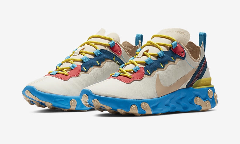 【オフィシャルイメージ】5月発売！NIKE WMNS REACT ELEMENT 55 “Blule Sole” (ナイキ ウィメンズ リアクト エレメント 55 “ブルーソール”) [BQ2728-201]