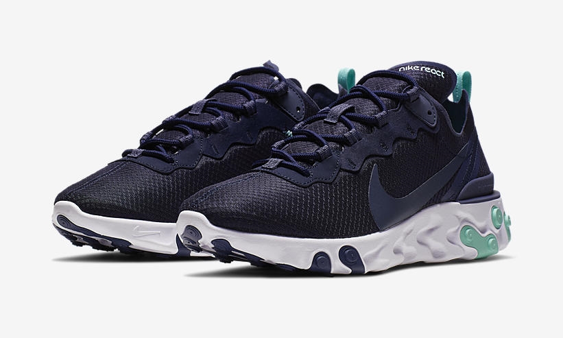 【オフィシャルイメージ】NIKE REACT ELEMENT 55 “Dark Obsidian/White” (ナイキ リアクト エレメント 55 “ダークオブシディアン/ホワイト”) [CI2678-400]