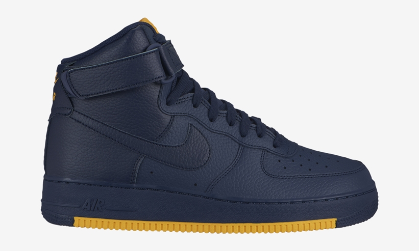 ナイキ エア フォース 1 ハイ 07 1 “オブシディアン/ユニバーシティゴールド” (NIKE AIR FORCE 1 HIGH 07 1 “Obsidian/University Gold”) [AO2440-400]