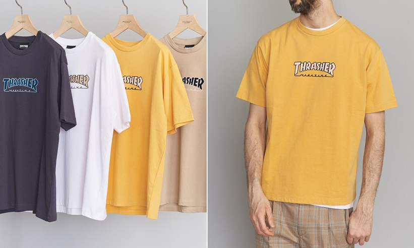 BEAUTY&YOUTH × THRASHER 別注！フロッキープリントロゴを採用したLOGO TEEが5月下旬発売 (ビューティアンドユース スラッシャー)