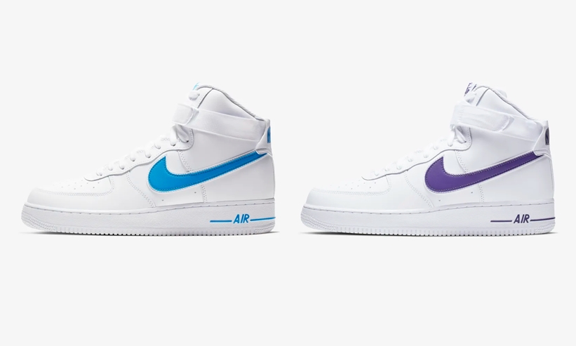 【オフィシャルイメージ】ナイキ エア フォース 1 ハイ 07 3 2カラー (NIKE AIR FORCE 1 HIGH 07 3 “White/Photo Blue” ”White/Court Purple”) [AT4141-102,103]