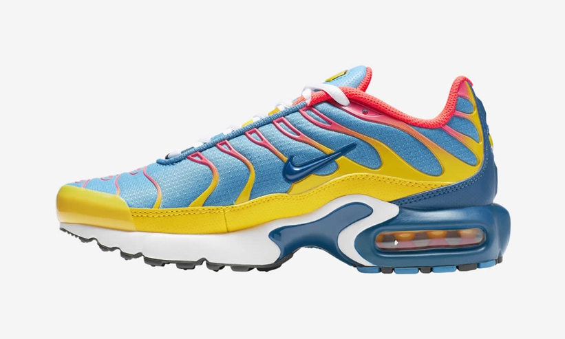 ナイキ GS エア マックス プラス “イエロー/ピンク/ブルー” (NIKE GS AIR MAX PLUS “Yellow/Pink/Blue”) [CJ9987-600]