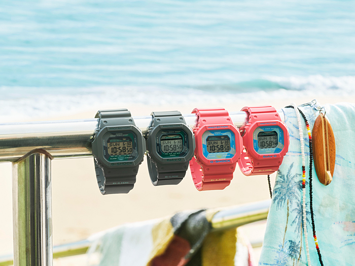 G-SHOCK G-LIDE 2019 夏モデルから90年代サーフテイストのレトロ感漂うベースカラーに、フェイスに施した大胆な配色を採用した「GLX-5600VH」が5月発売 (ジーショック Gショック)