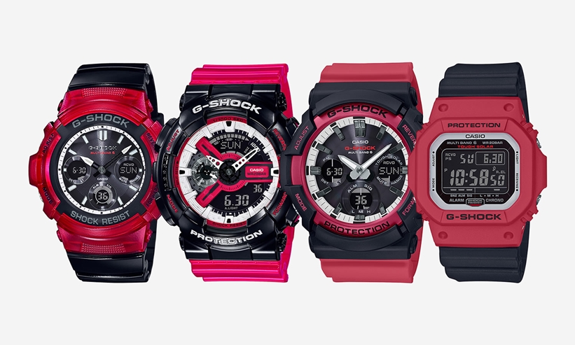 G-SHOCKのキーカラーであるブラック、レッド、ホワイトの3色をカラーブロックのように配色したNewカラーモデル 4型が5月発売 (ジーショック Gショック)