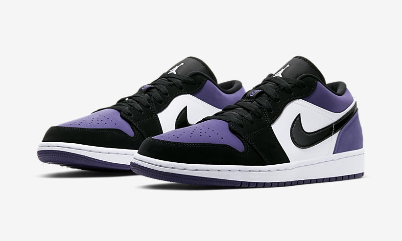 ナイキ エア ジョーダン 1 ロー “ホワイト/ブラック/コートパープル” (NIKE AIR JORDAN 1 LOW “White/Black/Court Purple”) [553558-125]