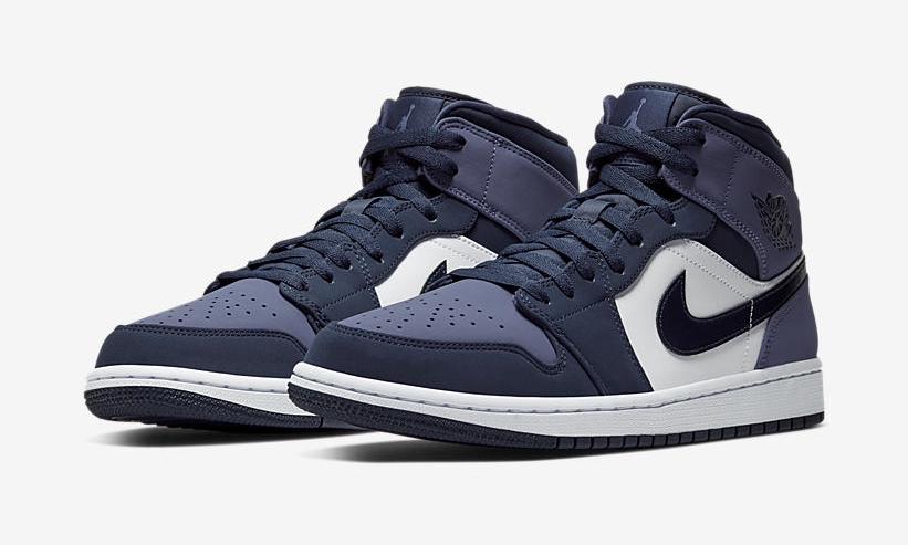 ナイキ エア ジョーダン 1 ミッド “オブシディアン/サンデッドパープル/ホワイト” (NIKE AIR JORDAN 1 MID “Obsidian/Sanded Purple/White”) [554724-445]