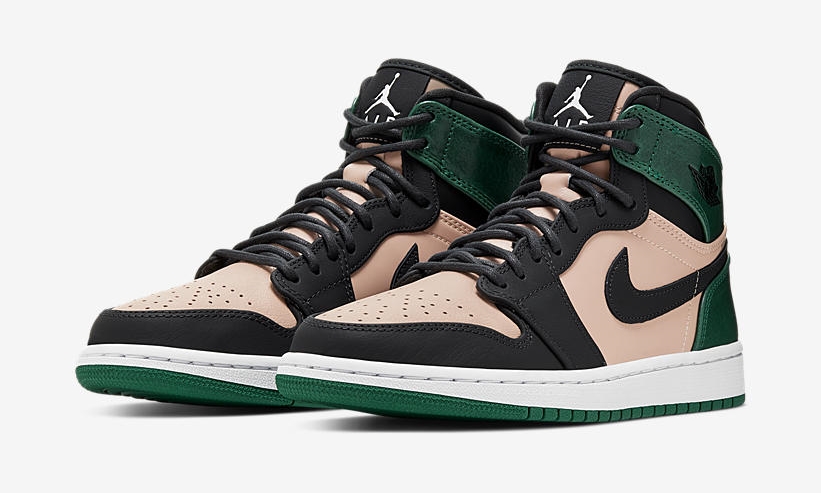 ナイキ ウィメンズ エア ジョーダン 1 レトロ ハイ プレミアム “ブラック/タン/グリーン” (NIKE WMNS AIR JORDAN 1 RETRO HIGH PREMIUM “Black/Tan/Green”) [AH7389-203]