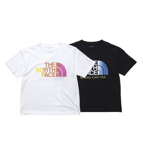 ロゴをグラデーションでプリントした THE NORTH FACE PURPLE LABEL 2019 S/S “5.5oz H/S Logo Tee” (ザ・ノース・フェイス パープルレーベル 2019年 春夏モデル) [NT3928N]