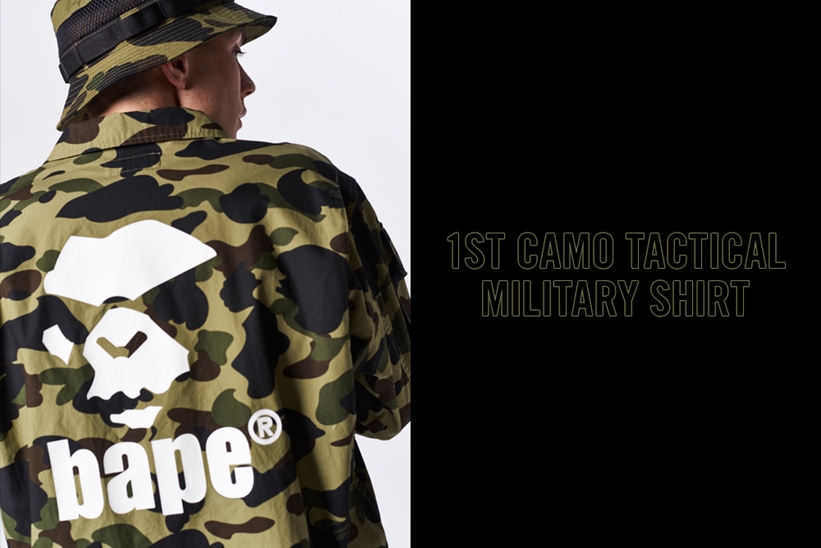 A BATHING APEから1ST CAMOで仕上げたミリタリーシャツ「1ST CAMO TACTICAL MILITARY SHIRT」が5/18発売 (ア ベイシング エイプ)