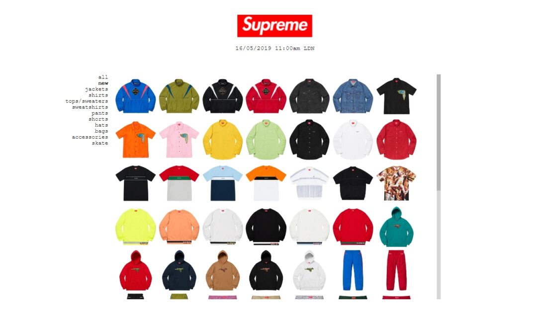 国内 5/18発売！SUPREME (シュプリーム) 2019 S/S レギュラーアイテム一覧！