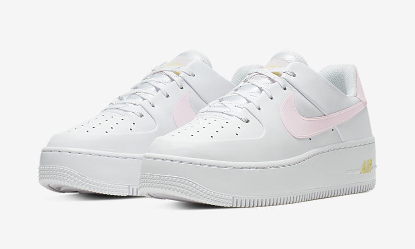 ナイキ ウィメンズ エア フォース 1 セージ ロー “ホワイト/オプティイエロー/ペールピンク” (NIKE WMNS AIR FORCE 1 SAGE LOW “White/Opti Yellow/Pale Pink”) [CI9094-100]