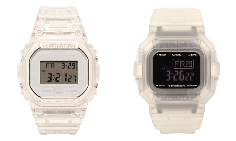 極限まで"スケルトン"を追求した G-SHOCK × BEAMS 別注 DW-5600SK-1JF / G-SHOCK mini × BEAMS BOY / "GMN-550" CLEARが6月下旬発売 (ジーショック Gショック ビームス)