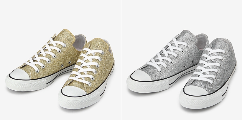 上品なゴールドとシルバーのグリッター素材をアッパーに採用した CONVERSE ALL STAR 100 GLITTER OXが6月発売 (コンバース オールスター グリッター OX)