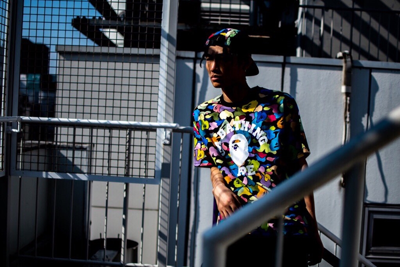 A BATHING APEからMULTI CAMOで仕上げたS/S TEE「MULTI CAMO COLLEGE TEE」が6/8発売 (ア ベイシング エイプ)