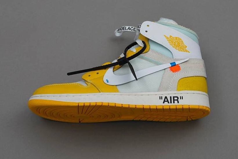 canary yellow jordan off white