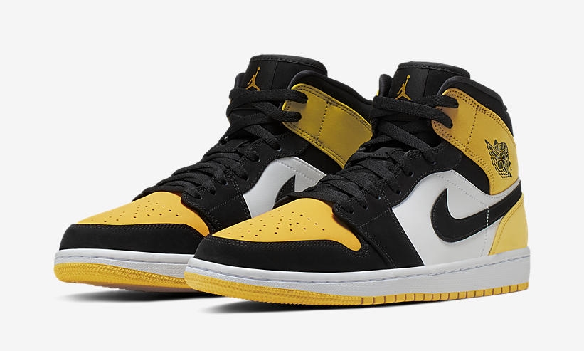 ナイキ エア ジョーダン 1 ミッド SE “イエロートゥ” “ブラック/ツアーイエロー” (NIKE AIR JORDAN 1 MID SE “Yellow Toe” “Black/Tour Yellow”) [852542-071]