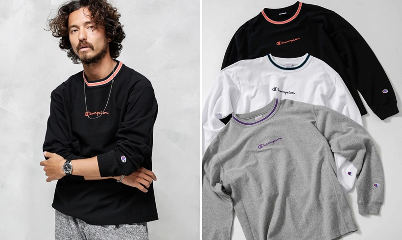 nano･universe × Champion 別注 2019年 春夏シリーズ新作「REVERSE WEAVE L/S TEE」が7月下旬発売 (チャンピオン ナノ・ユニバース)