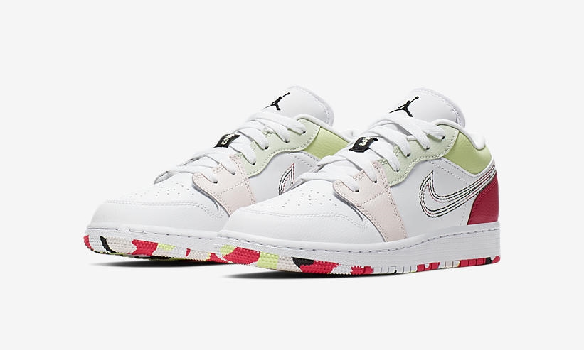 ナイキ GS ウィメンズ エア ジョーダン 1 ロー “ホワイト/アンバーグロー” (NIKE GS WMNS AIR JORDAN 1 LOW “White/Ember Glow”) [554723-176]