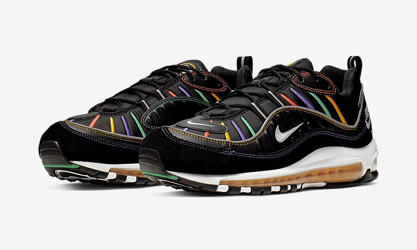 ナイキ エア マックス 98 “ブラック/フラッシュクリムゾン/キネティックグリーン” (NIKE AIR MAX 98 “Black/Flash Crimson/Kinetic Green”) [BV0989-023]