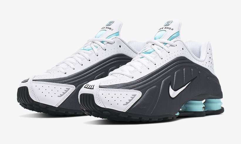 ナイキ ショックス R4 “ホワイト/メタリックシルバー/ライトアクア” (NIKE SHOX R4 “White/Metallic Hematite/Light Aqua”) [104265-132]