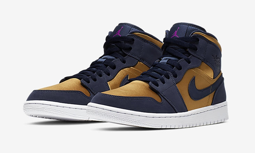 ナイキ エア ジョーダン 1 ミッド SE “サテンゴールド/オブシディアン” (NIKE AIR JORDAN 1 MID SE “Stain Gold/Obsidian”) [852542-401]