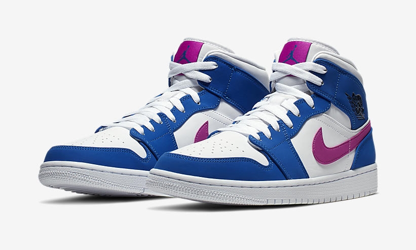 ナイキ エア ジョーダン 1 ミッド “ハイパーロイヤル/ハイパーヴァイオレット/ホワイト” (NIKE AIR JORDAN 1 MID “Hyper Royal/Hyper Violet/White”) [554724-451]