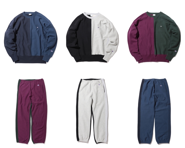 Champion × BEAMS 別注 リバースウィーブ 2トーン クールネック/スウェットパンツが10月上旬発売 (チャンピオン ビームス)