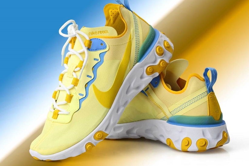 NIKE WMNS REACT ELEMENT 55 “Bicycle Yellow/University Blue” (ナイキ ウィメンズ リアクト エレメント 55 “バイシクルイエロー/ユニバーシティブルー”) [BQ2728-700]