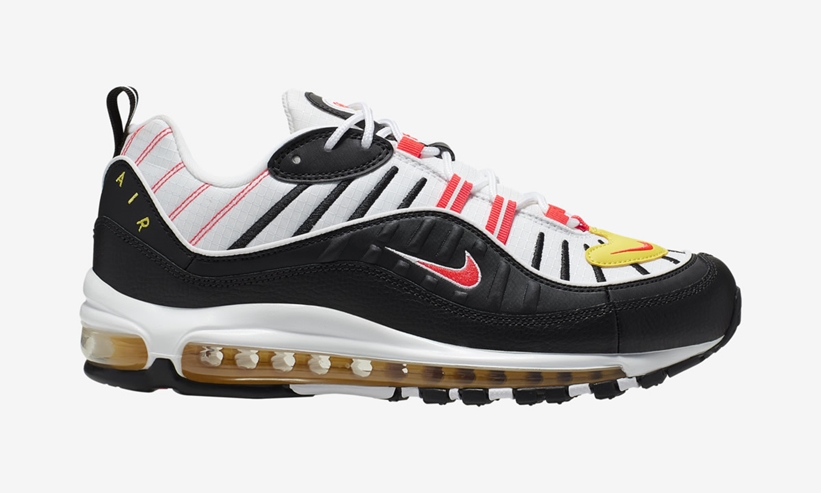 ナイキ エア マックス 98 “ブラック/ホワイト/オレンジ/イエロー” (NIKE AIR MAX 98 “Black/White/Orange/Yelow”) [640744-016]