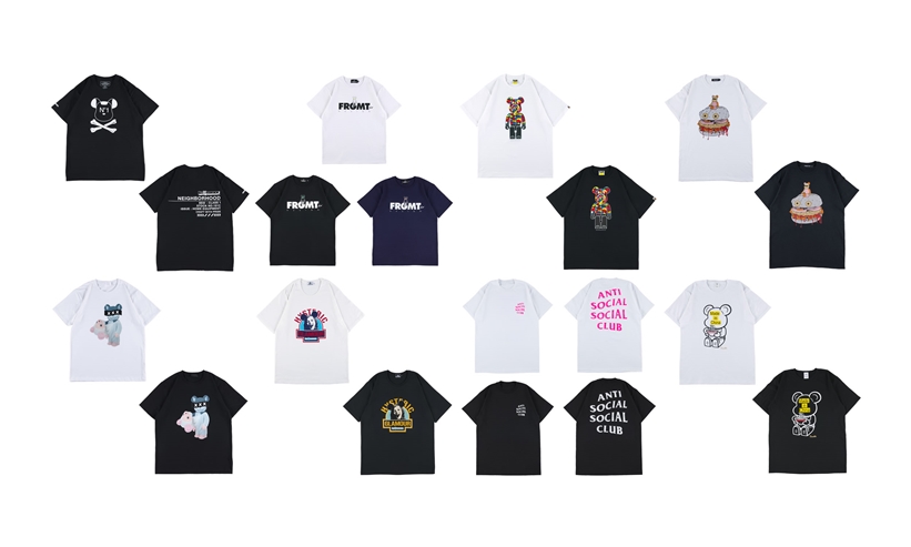 MEDICOM TOY EXHIBITION 2019 開催記念！FRAGMENT/A BATHING APE/ANTI SOCIAL SOCIAL CLUB/UNDERCOVER/NEIGHBORHOOD/HYSTERIC GLAMOUR コラボ BE@RTEEが7/20から発売 (ベアブリック)