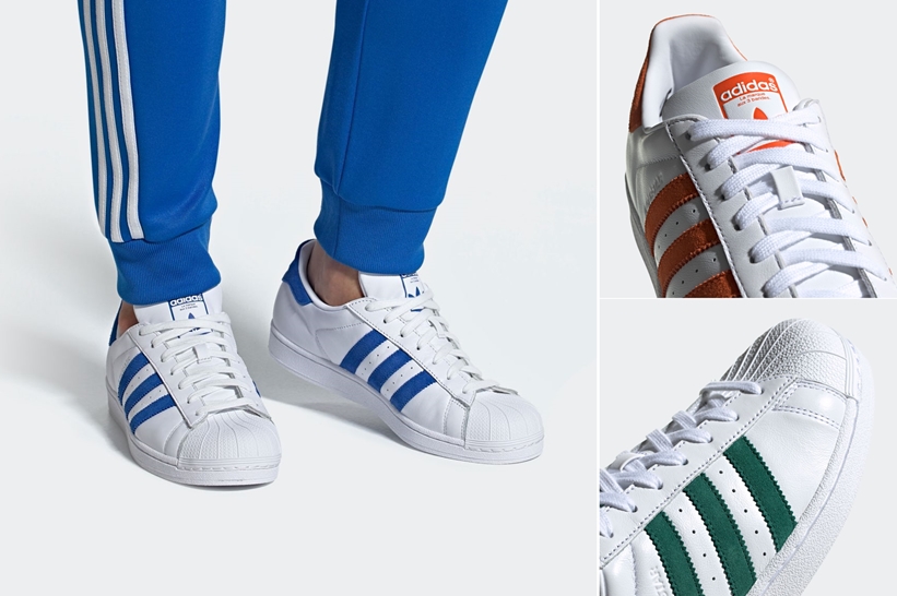 7/19発売！滑らかな感触のレザーアッパーを贅沢にあしらったadidas Originals SUPERSTAR 3カラー (アディダス オリジナルス スーパースター) [EE4472,4473,4474]